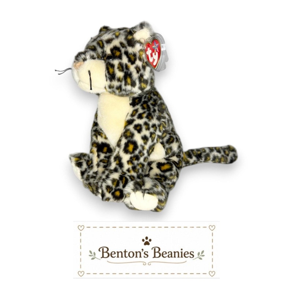 Sneaky the Leopard Ty Beanie Buddy | Jungle Shadow Stalker | Mint Heart Tag